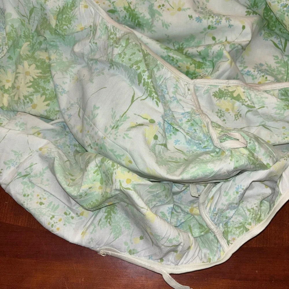 Vintage | Springmaid Wondercale‎ 4 Piece Twin Sheet Set | Green Yellow Daisy